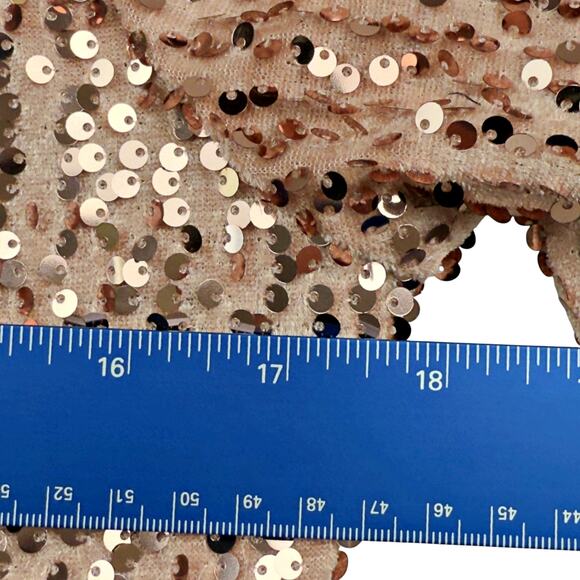 Esmara Heidi Klum Sz 6 Rose Gold Sequin Shift Dress NWT Holiday Metallic Barbie - Picture 5 of 7